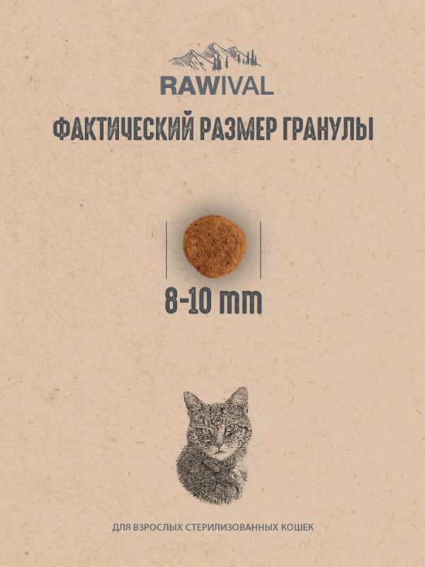 RAWIVAL Finest from the Sky Утка и Индейка для стерилизованных кошек