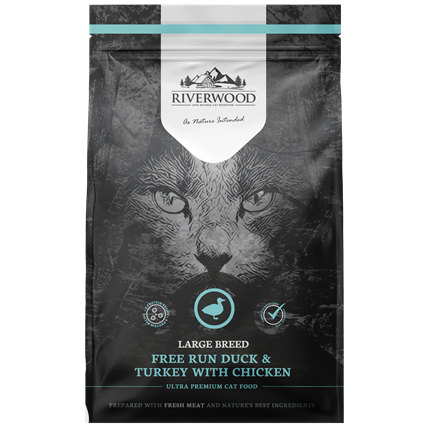 Riverwood сухой корм для кошек Крупных Пород Утка, Индейка и Курица (Riverwood Large Breeds Free Run Duck & Turkey with Chicken)